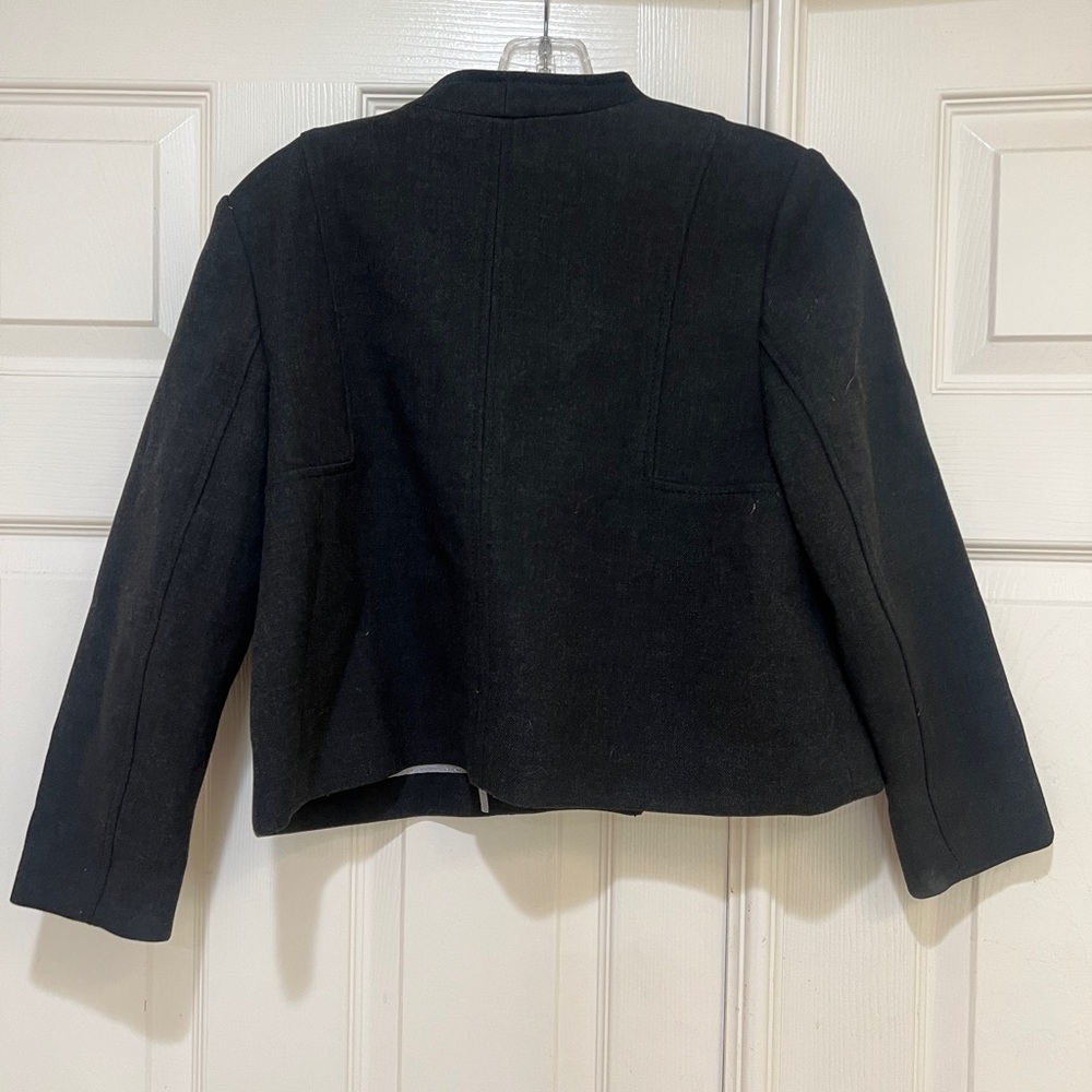 Banana Republic Trapeze Gray Cropped Three Button‎ Blazer office work Jacket 8 - Picture 6 of 11